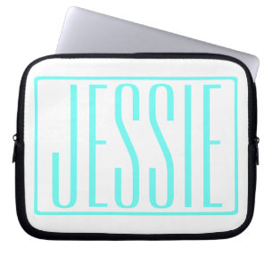 Fett & Modern Ihr Name oder Wort Türkis Weiß Laptopschutzhülle