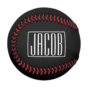 Fett & Modern Ihr Name oder Wort Weiß auf Schwar Baseball