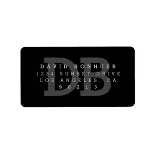Fett Modern Monogram Return Address Label Adressaufkleber
