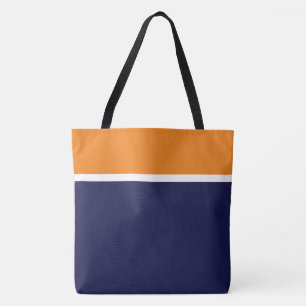 Fett Modern Orange Weiß Marineblau Farbblock