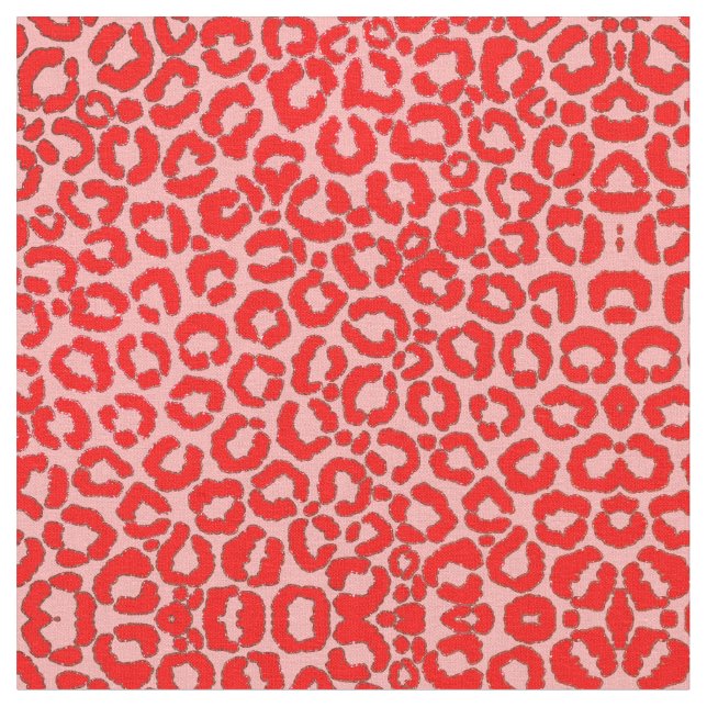 Fett Modern Red Roink Leopard Animal Print Stoff (Nahaufnahme)