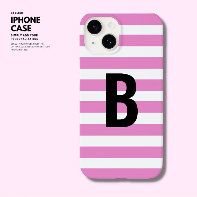 Fett Modern Simple Lila Stripe Initial Monogram Case-Mate iPhone Hülle (Von Creator hochgeladen)