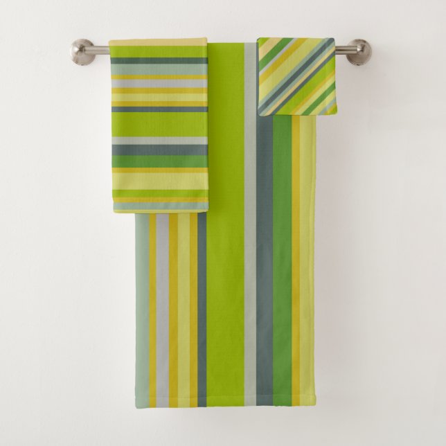 Fett moderne Bambusfarben, Multistreifen-Muster Badhandtuch Set (Insitu)