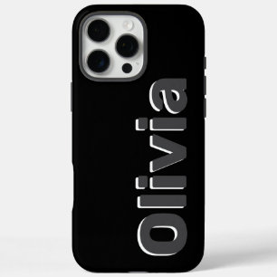 Fett Moderne Einfache Schwarz & Graue Name iPhone 16 Pro Max Hülle