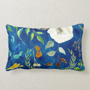 Fett Moderne Floral Watercolor Blätter Herbstfarbe Lendenkissen