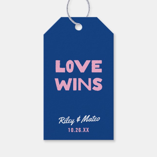 Fett Moderne LIEBE Bunte Gastgeschenk Hochzeit Geschenkanhänger (Vorderseite)