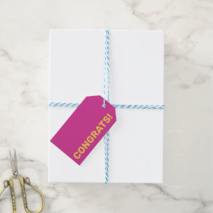 Fett Moderne Personalisierte Gelbe und Rosa Gratul Geschenkanhänger