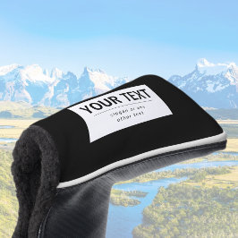 Fett moderner bearbeitbarer Text | Schwarz und Wei Golf Headcover