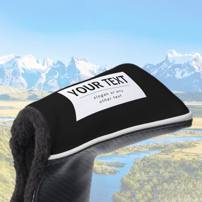 Fett moderner bearbeitbarer Text | Schwarz und Wei Golf Headcover (Von Creator hochgeladen)