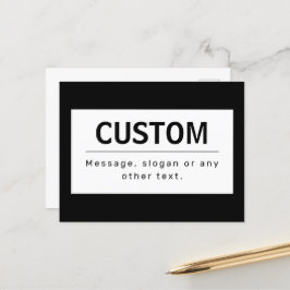 Fett moderner bearbeitbarer Text | Schwarz und Wei Postkarte