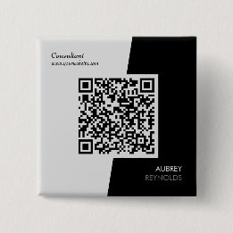 Fett moderner Beruflicher QR-Code schwarz und weiß Button