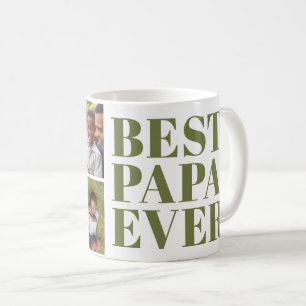 Fett moderner Bester Papa Ever 3 Foto-Geschenk Kaffeetasse