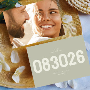 Fett moderner Big Date in Sage Green Foto Save The Date