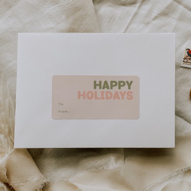 Fett Modernes Coral Happy Holidays Rechteckiges Ge (Von Creator hochgeladen)