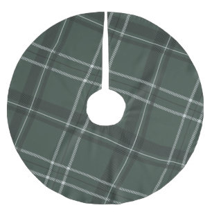 Fett modernes kariertes Jägergrün Weihnachten Polyester Weihnachtsbaumdecke
