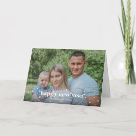 Fett modernes Retro Happy New Year Foto Karte
