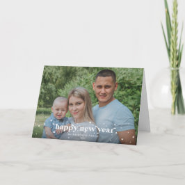 Fett modernes Retro Happy New Year Foto Karte