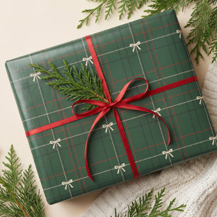 Fett modernes Schleifen rot-grün gestreiftes Tarta Geschenkpapier