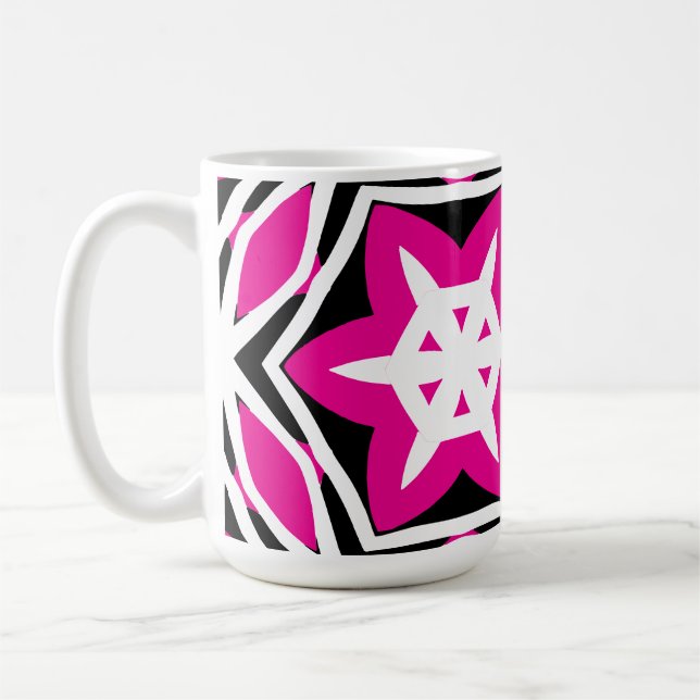 Fett Modernes schwarzes Rosa Kaffeetasse (Links)