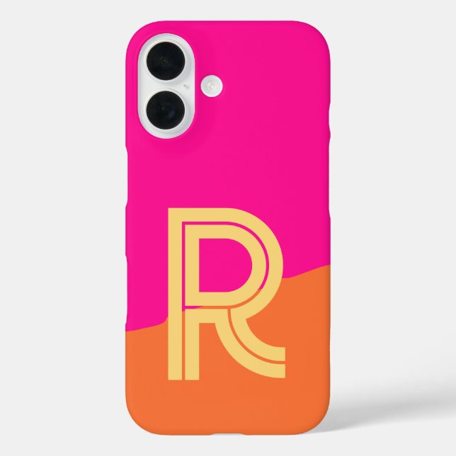 Fett Monogramm Hellrosa Orange Case-Mate iPhone Hülle (Rückseite)