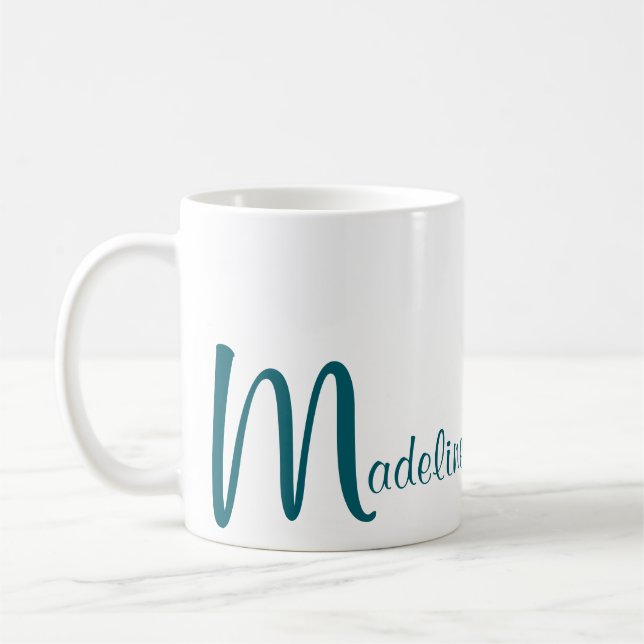 Fett-Monogramm-Name Kaffeetasse (Links)