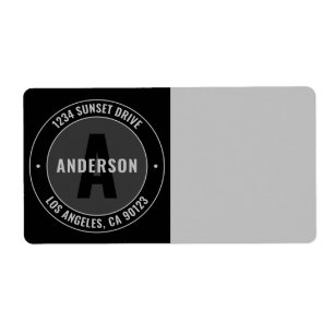 Fett Monogramm und Rücksendeadresse usw. Schwarz