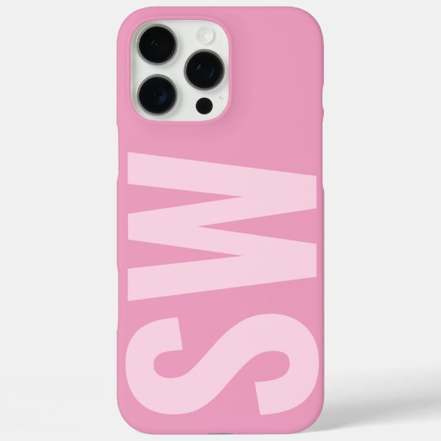 Fett Name Initials Girly Baby Pink Custom Monogram Case-Mate iPhone Hülle (Rückseite)