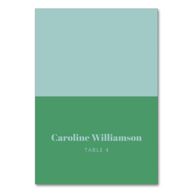 Fett Name Light Blue Custom Platzkarte Tischnummer (Vorderseite)