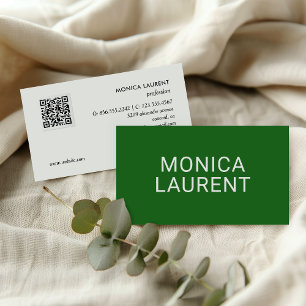 Fett Name QR CODE LOGO SOCIAL ICONS GREEN Visitenkarte
