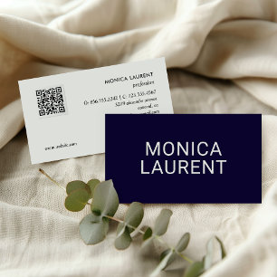 Fett Name QR CODE LOGO SOCIAL ICONS NAVUE BLAUE Visitenkarte