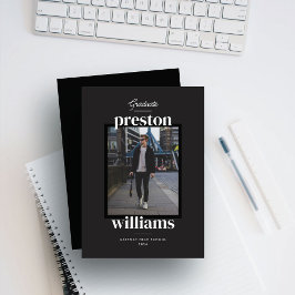 Fett Name Schwarzer Abschluss Ankündigung Foto-Kar