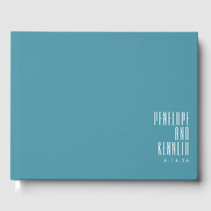Fett-Namen Retro Typografie farbenfrohe Aquamarine Gästebuch