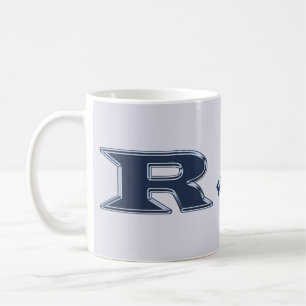 Fett Navy Blue Letter R Initial Monogram Kaffeetasse