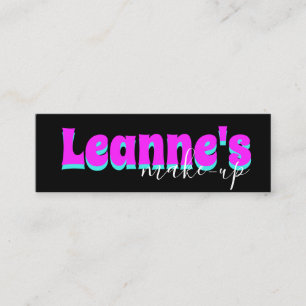 Fett Neon Pink Makeup Salon Nails Eyelashes Mini Visitenkarte