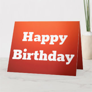 Fett Orange Happy Birthday Card Persönlichen Text Karte