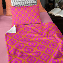 Fett Orange Hot Pink Sommer Ikat Ogee Kunst Muster