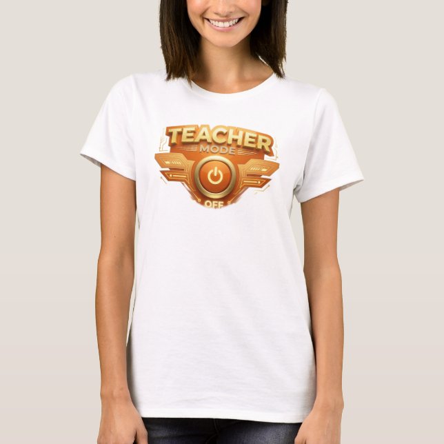 Fett Orange LEHRMODUS AUS Tragbare Kunst T-Shirt (Vorderseite)