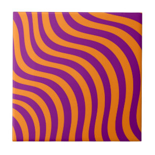 Fett Orange Lila Zebra Streifen Modern Frühling Fliese