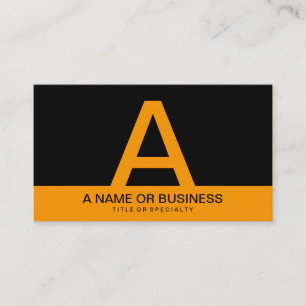 fett-orange-Monogramm Visitenkarte