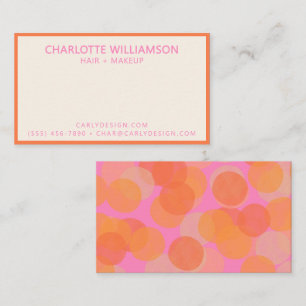Fett Orange Pink Aquarell Moderne Geometrie Visitenkarte