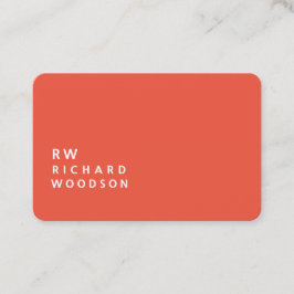 Fett Orange Red mit    EntrepreneurName Initials Visitenkarte