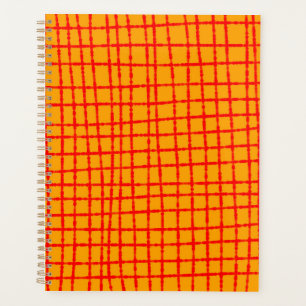 Fett Orange und Rot Karo Muster Stilvoll Planer