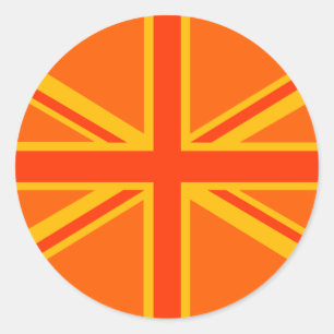 Fett orange Union Jack britische Flagge Swag Runder Aufkleber