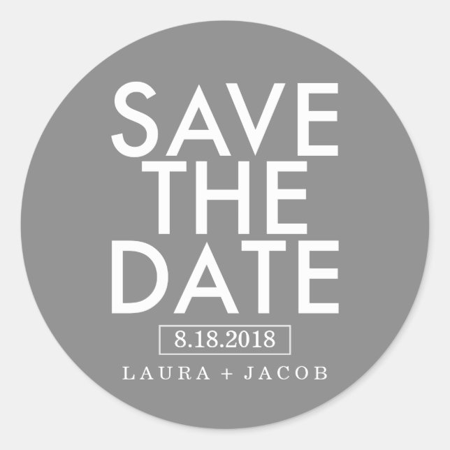 Fett Overlay Save the Date Aufkleber bearbeiten Fa (Vorderseite)