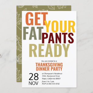 Fett Pants Funny Funny Erntedank Party Einladung
