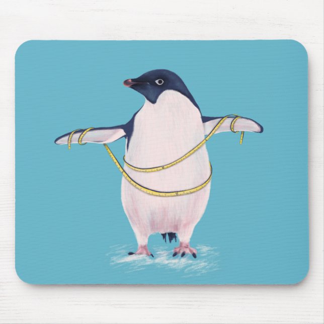 Fett Pinguin auf Diät Niedlicher Funny Bird Mousepad (Vorne)