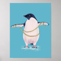 Fett Pinguin auf Diät Niedlicher Funny Bird