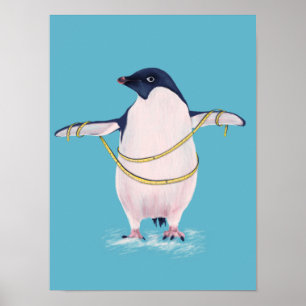 Fett Pinguin auf Diät Niedlicher Funny Bird Poster