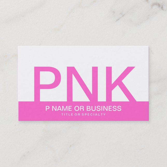 fett PINK-Monogramm Visitenkarte (Vorderseite)