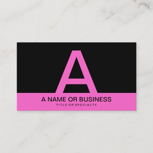 fett PINK-Monogramm Visitenkarte (Vorderseite)